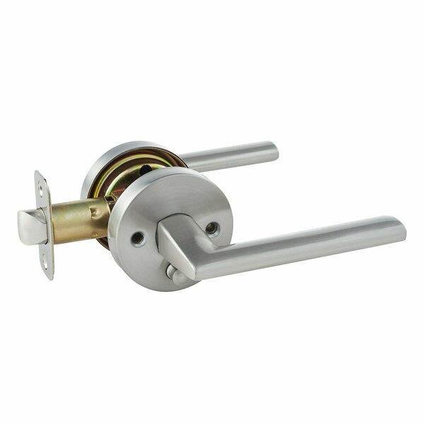 Sapphire Related Collection Modern Satin Nickel Grade 3 Privacy Bed/Bath Door Handle with Lock LS-REL40-US15